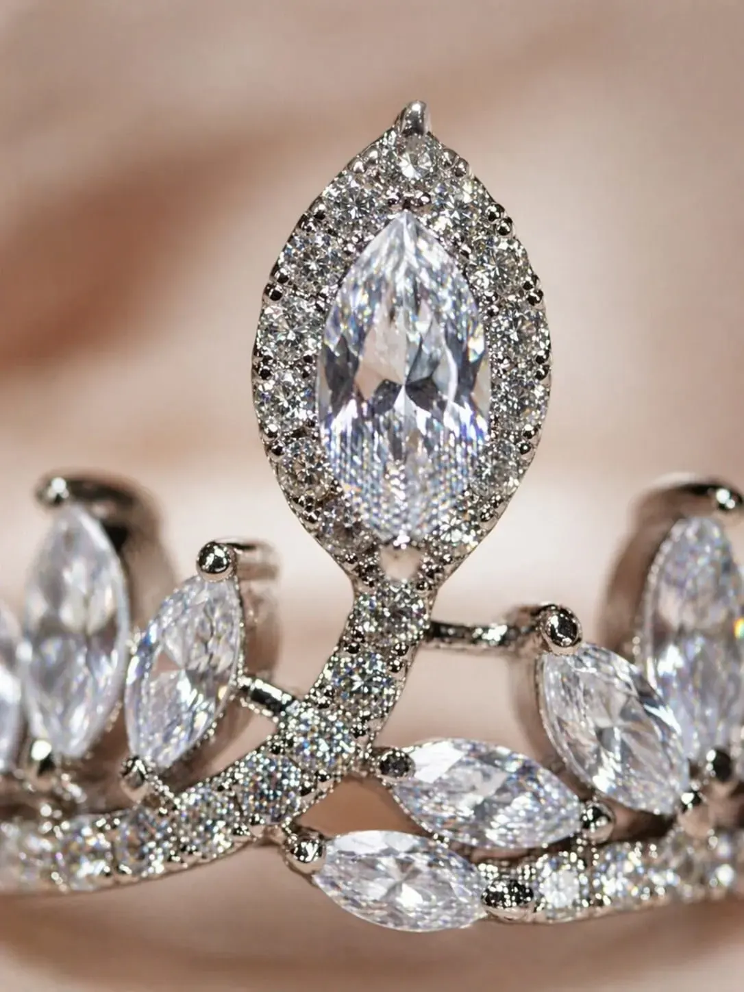 Luxury Leaf Design Diamond Ring for Women | Elegant Adjustable Ring - product image 3