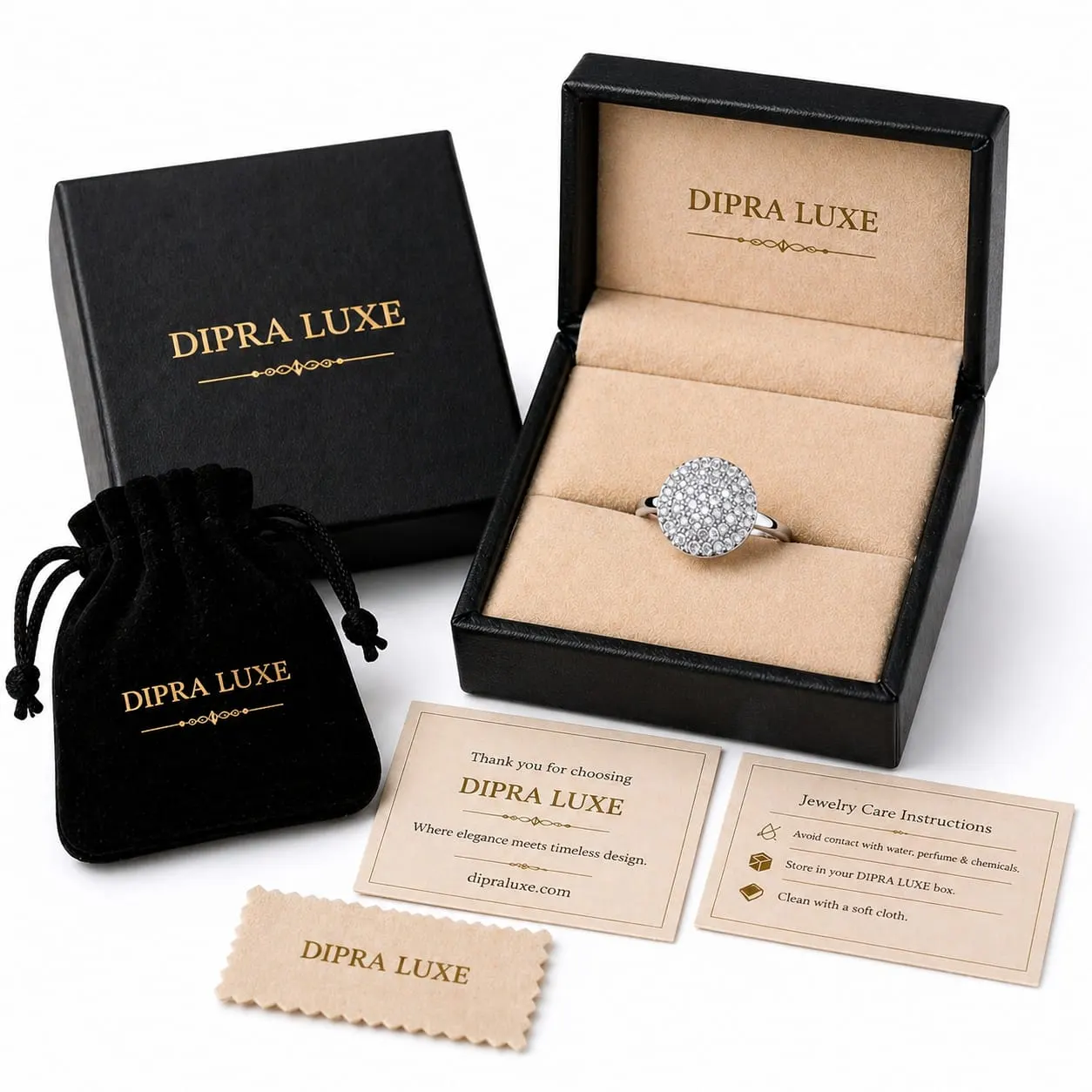 Luna Sparkle American Diamond Ring (Silver Finish, Size 12) - product image 4